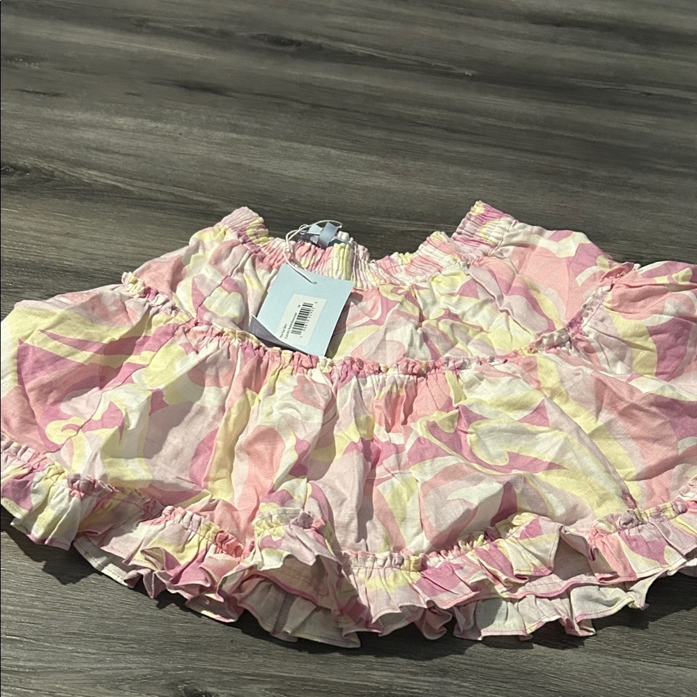 Pink and Yellow Ruffled skirt‎
